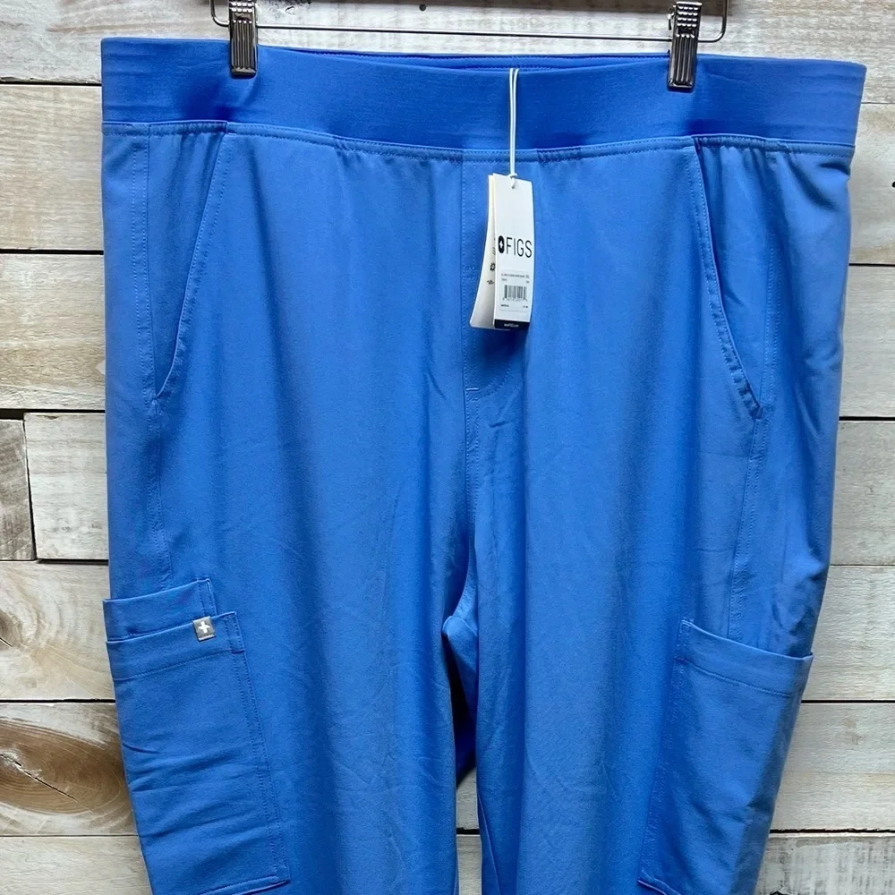 FIGS Axim 2.0 Cargo‎ Scrub Pants Mens 2XL Short Blue Straight Nurse Medical